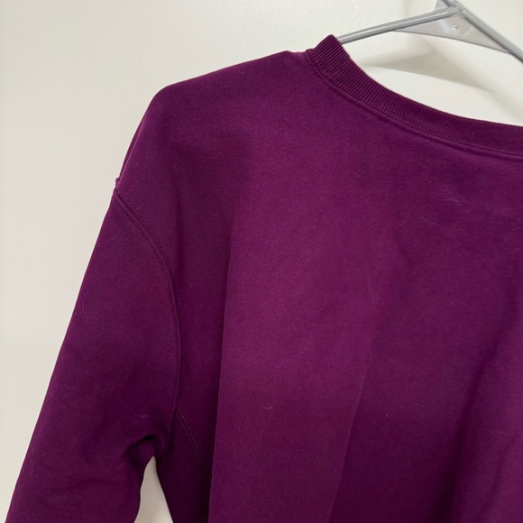 Champion Reverse Weave Purple Cropped Crewneck Sweatshirt - Picture 7 of 7